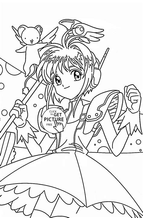 Printable anime coloring pages for kids and adults. Sakura anime coloring page for kids, manga anime coloring ...