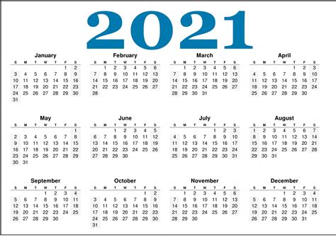Print the calendar template or use it digitally. 2021 Calendar Printable With Holidays - Printable Calendar