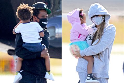 Beyonce And Jay Z Step Off Private Plane In Rare Public Outing With Twins Rumi Sir And Daughter