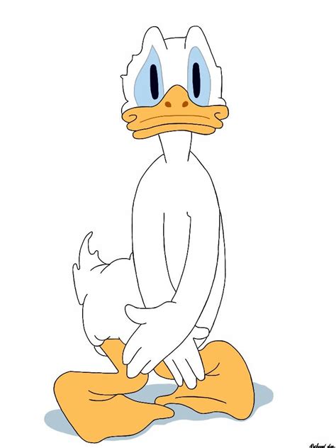 An Image Of A Cartoon Duck Sitting On The Ground