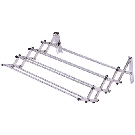 Expandable wall mountable clothes drying rack. Stainless Wall Mounted Expandable Clothes Drying Towel ...