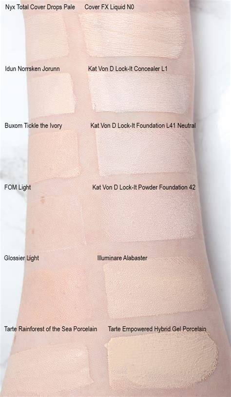 Best Foundations For Fair And Pale Skin Face Swatches Of