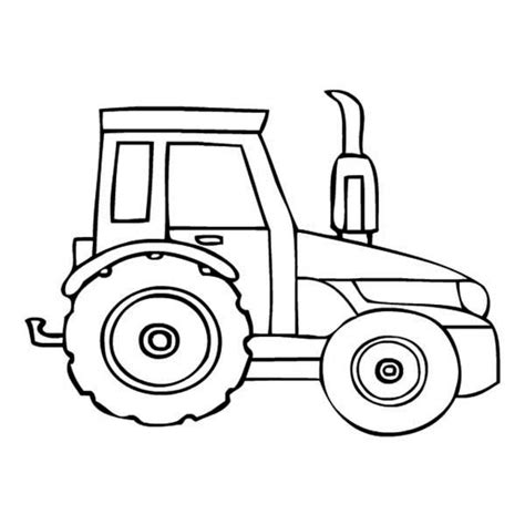 Coloriage tracteur à imprimer dans les dessin de tracteur facile a faire. Dessins et Coloriages: Page de coloriage grand format à imprimer : un tracteur simple vue de côté