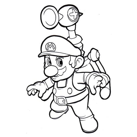 Desenho De Super Mario Bros Equipado Para Colorir Tudodesenhos