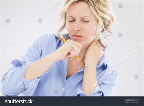 Woman Neck Pain Stock Photo 233803279 Shutterstock