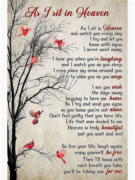 "As I Sit In Heaven Poem Poster" Art Print by kathrynlice | Redbubble