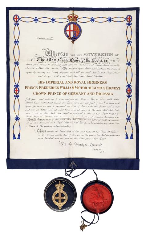 King Edward Vii Signed Decree For Admittance Of The Crowned Prince Of