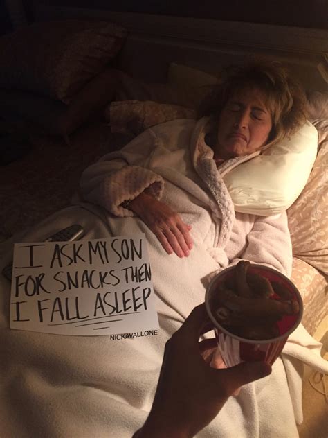 Son Lovingly “mom Shames” His Mother For Always Falling Asleep After