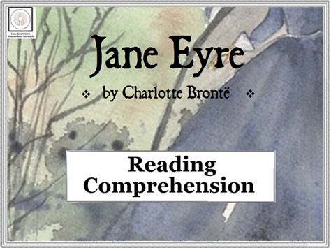 Reading Comprehension Jane Eyre By Charlotte Brontë Teaching Resources