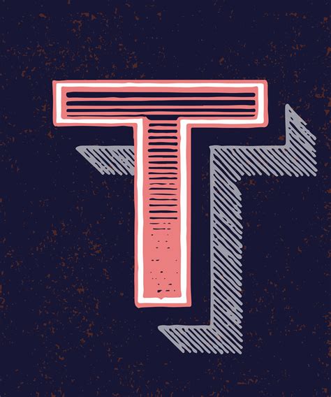Capital Letter T Vintage Typography Style Download Free Vectors