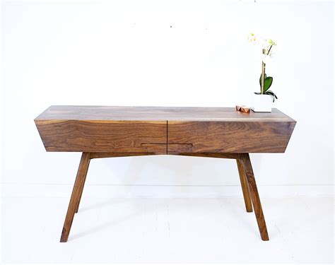 Hand Made The April Mid Century Solid Walnut Writing Desk By