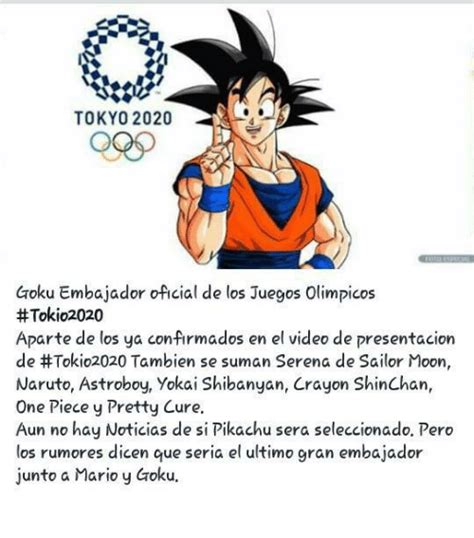 El defensor de la tierra será el embajador de los juegos olímpicos en tokio 2020 y aunque conocemos esto desde hace dos años, sabemos que no viene solo. TOKYO 2020 Goku Embajador Oficial De Los Juegos Olimpicos ...