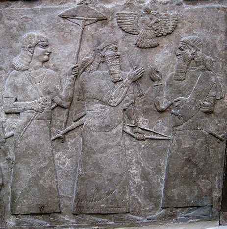Ashurnasirpal II Of Assyria With Official This Relief Shows King