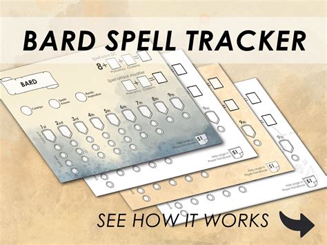 Dandd 5e Bard Spell Slot Tracker Download And Print Dungeons Etsy Uk