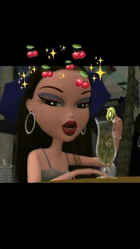 A Cartoon Character Holding A Drink In Her Hand