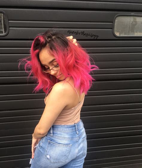 Flamingo Hair Hot Pink Hair Vivid Pink Hair Elizabethashleyy Hot Pink Hair Hair Inspo