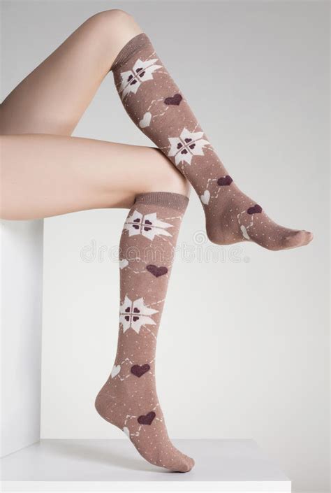Woman Legs In Winter Socks Stock Photo Image Of Cotton 34942748