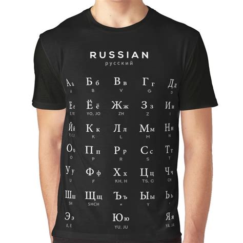 Russian Alphabet Chart Russian Language Cyrillic Chart Black Graphic