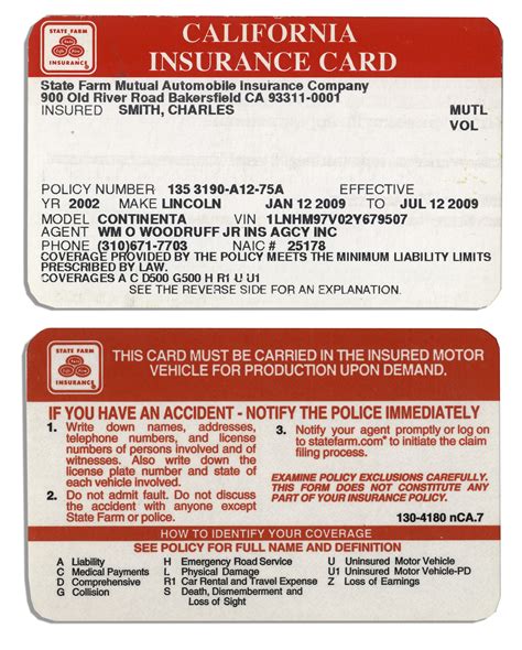 You can print out insurance cards from the web site. Lot Detail - Lot of 3 Insurance Cards Belonging to Charles ''Bubba'' Smith