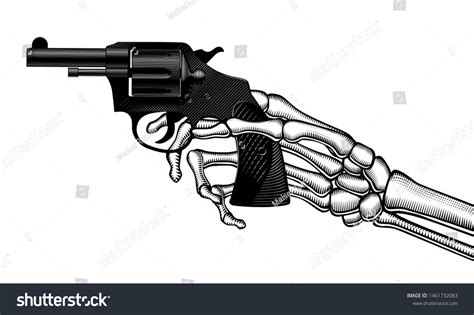 Hand Holding Revolver Drawing