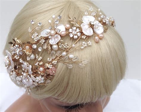 Wedding Headband Bridal Crown Tiara Crystal Headpiece Wedding Bridal Floral Headpiece Bridal