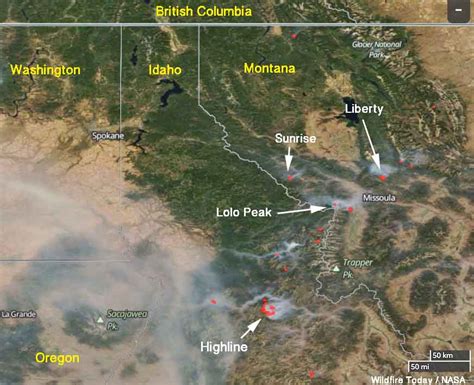 Forest Fire Map In Montana United States Map
