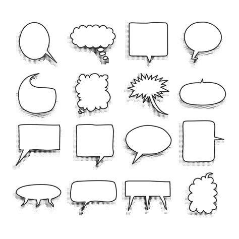 Pop Art Comic Template With Speech Bubbles And Halftone Dots Vector