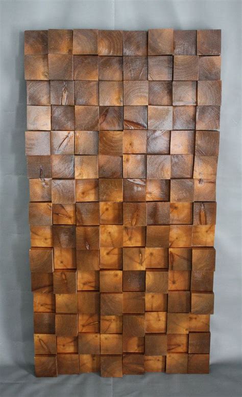 Handmade Wooden Wall Art Made With 4x4 Blocks Of Cedar In Varying