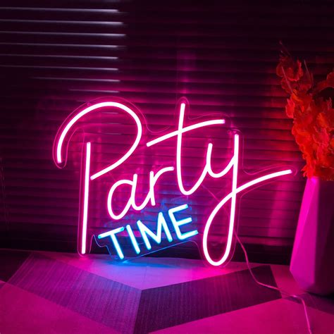 Party Time Personalized Neon Signs Party Time 3d Personalized Large