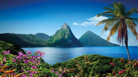 Pic Of The Caribbean Islands Gros Piton Mountain In Saint Lucia Caribbean Island Wallpaper Hd