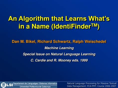 Ppt Structure Learning For Nlp Named Entity Recognition Using Generative Models Powerpoint