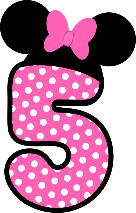 Números A Lo Minnie En Rosa Com Imagens Festa Da Minnie Mouse
