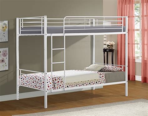 Merax Bunk Bed Twin Over Twin Metal Bunk Bed Bedroom Furniture In White