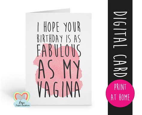 Printable Birthday Card Dirty Birthday Card Rude Birthday Etsy
