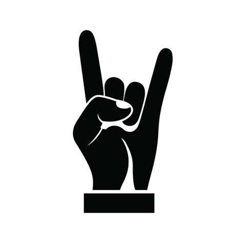 Drawing Of A Rock N Roll Hand Sign Illustrations Royalty Free Vector