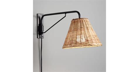 George kovacs p470 084 1 light wall sconce brushed nickel shades. Black Swiveling Wall Sconce With Wicker Shade | Best ...