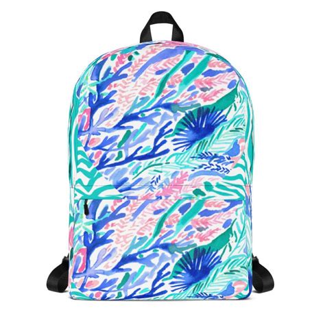 Preppy Tropical Aqua Zebra Backpack Backpacks Bags Aqua