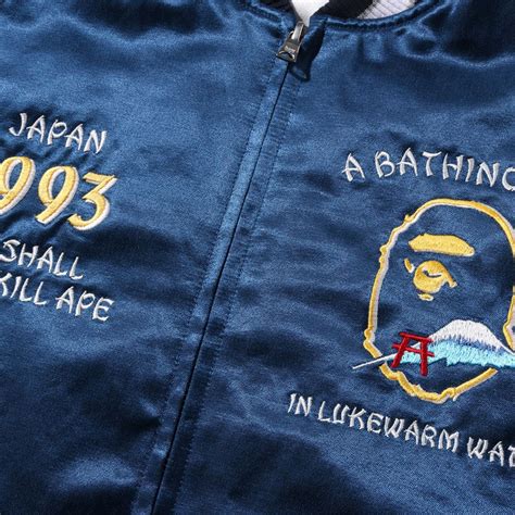 A Bathing Ape Men Japan Souvenir Jacket Blue
