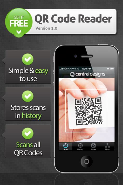 How to scan qr code with iphone & ipad. Central Designs QR Scanner Productivity Utilities free app ...