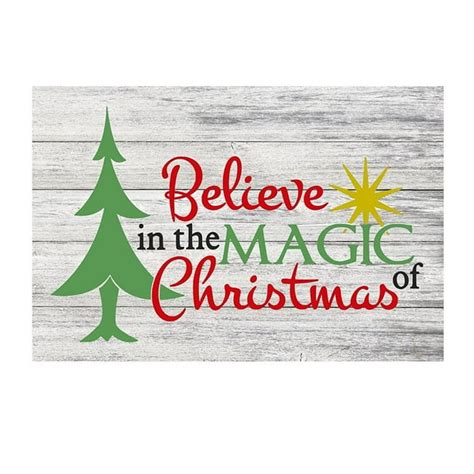 Believe In The Magic Of Christmas Rustic Wood Home Decor Metal Sign