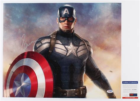 Chris Evans Signed Captain America 16x20 Photo Beckett Coa Pristine Auction