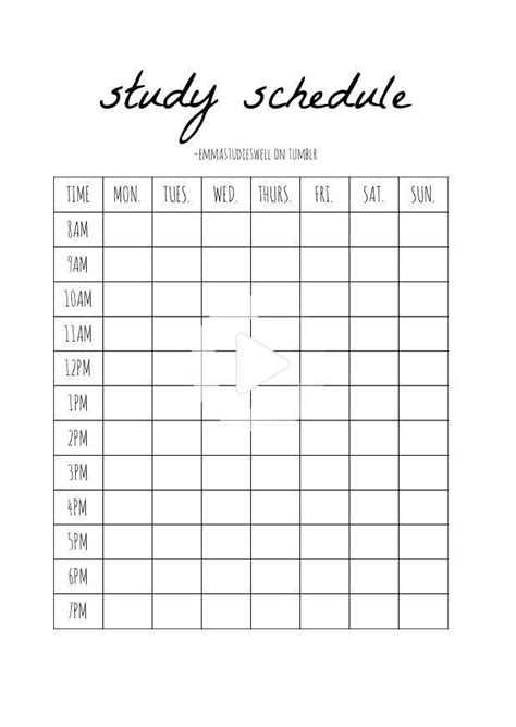 study schedule planner printable page in 2020 (With images) | Study