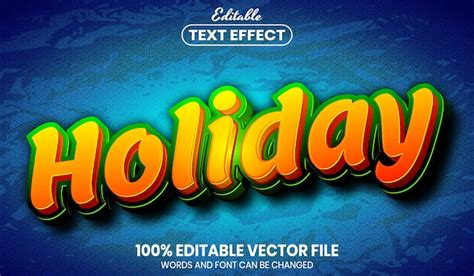 Premium Vector Holiday Text Font Style Editable Text Effect