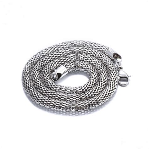 3 2mm 4mm width round mesh chain necklaces 316l stainless steel chains 10pcs lot wholesale in