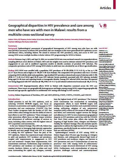 Geographical Disparities In Hiv Prevalence And Care Among Men Who Have