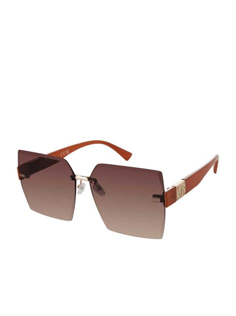 Oversized Rimless Square Sunglasses In Gradient Brown Jessica Simpson