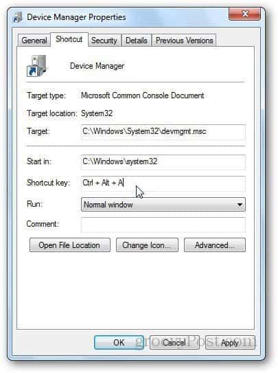 How To Create Shortcut To Launch Device Manager In Windows 7