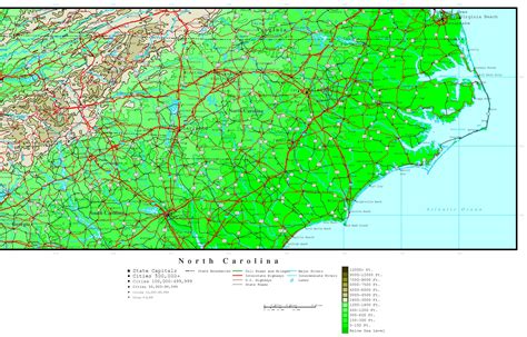 North Carolina Topographic Map