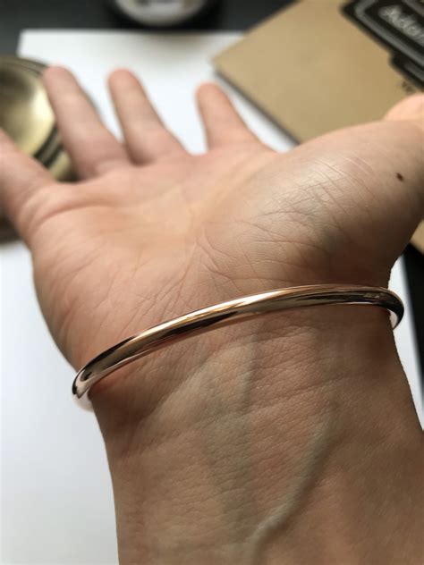 Mens Rose Gold Plated Over Solid 925 Sterling Silver Torque Bangle