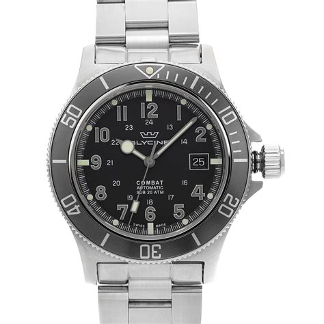 Glycine Combat Sub 42mm Stainless Steel Black Dial Automatic Mens Watch